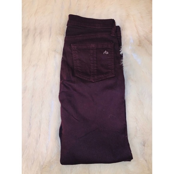 Rag & bone Skinny Jean in Burgundy size 25 - Picture 3 of 7